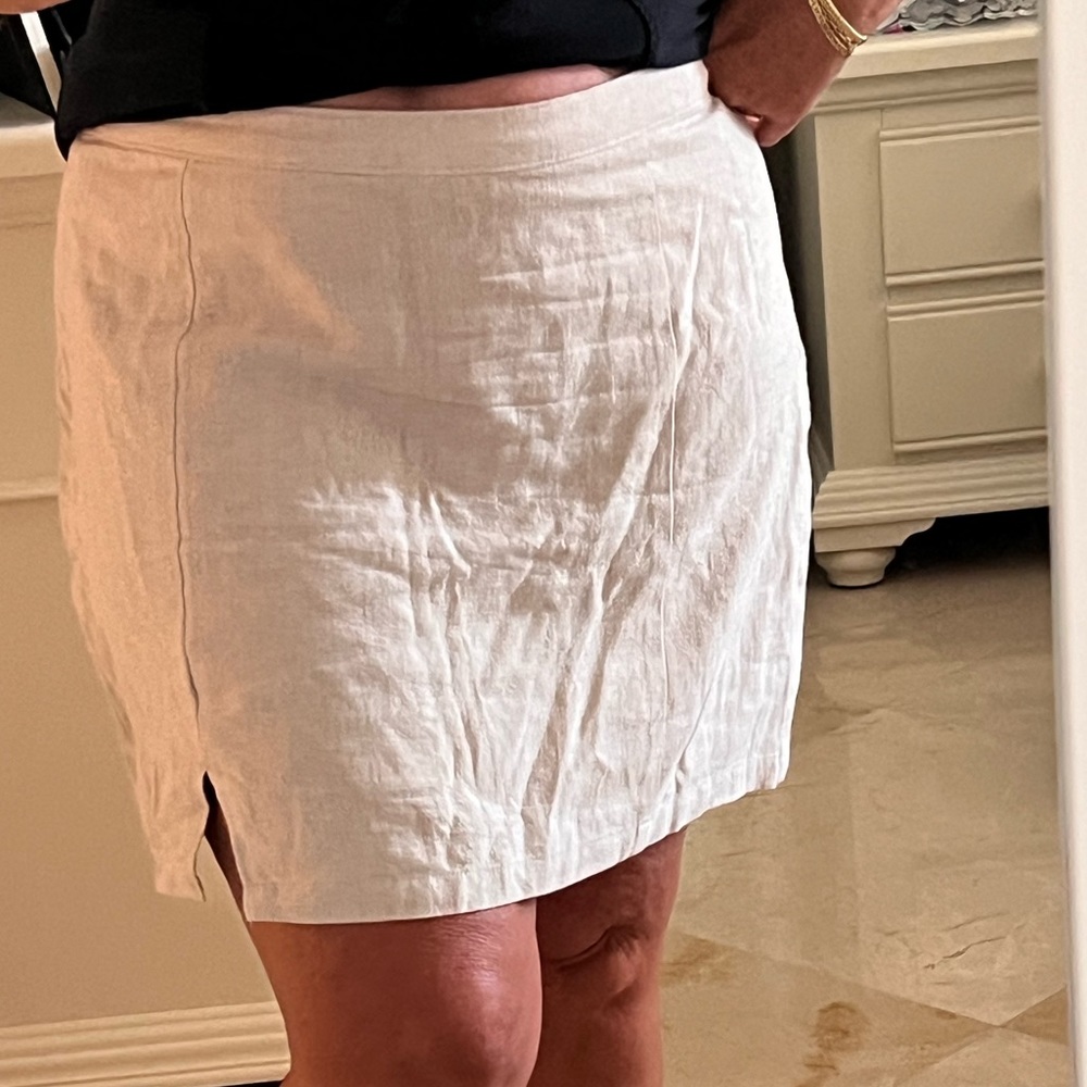 Abercrombie & Fitch | Tan Linen Mini Skirt | Size XL